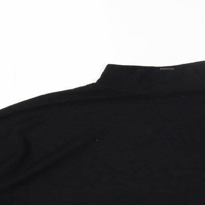Primark Womens Black Polyester Cropped T-Shirt Size S High Neck - 10-12