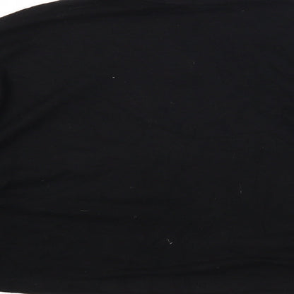 Primark Womens Black Polyester Cropped T-Shirt Size S High Neck - 10-12