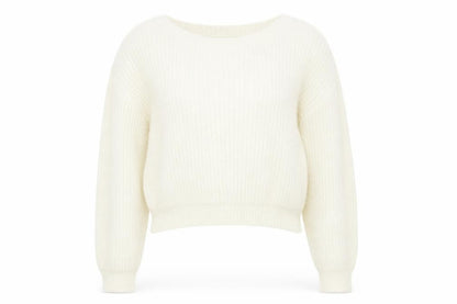 love other things Womens White Round Neck Polyester Pullover Jumper Size S