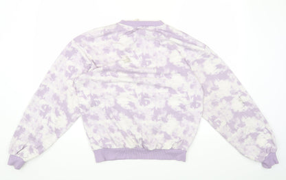 H&M Girls Multicoloured Round Neck Geometric Cotton Pullover Jumper Size 14 Years Pullover