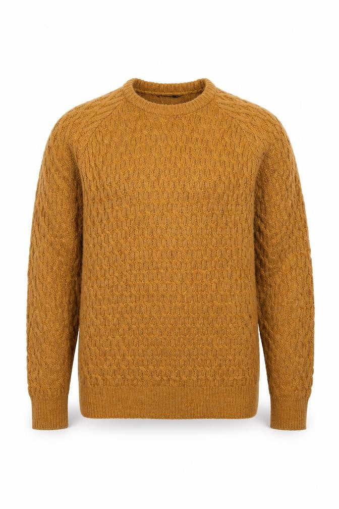 Cedarwood State Mens Orange Round Neck Acrylic Pullover Jumper Size XS