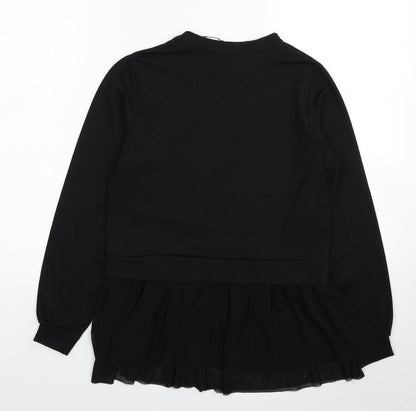 Womens UK Size S Pink Vanilla Black Basic Blouse
