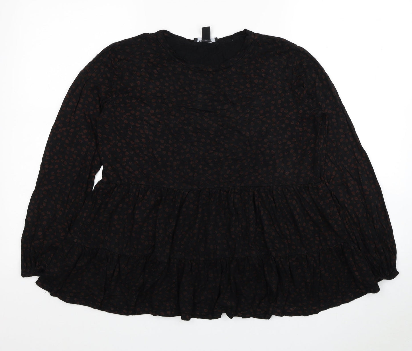 Womens UK Size 12 New Look Black Basic Blouse