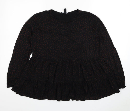 Womens UK Size 12 New Look Black Basic Blouse