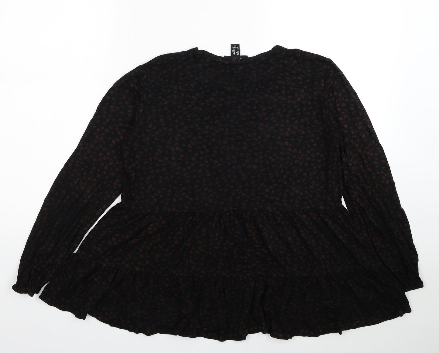 Womens UK Size 12 New Look Black Basic Blouse