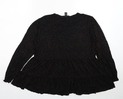 Womens UK Size 12 New Look Black Basic Blouse