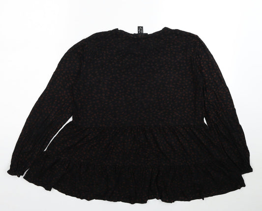 Womens UK Size 12 New Look Black Basic Blouse