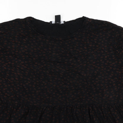 Womens UK Size 12 New Look Black Basic Blouse