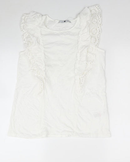 Womens UK Size 14 Very White Basic T-Shirt