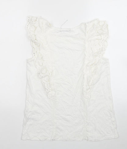 Womens UK Size 14 Very White Basic T-Shirt