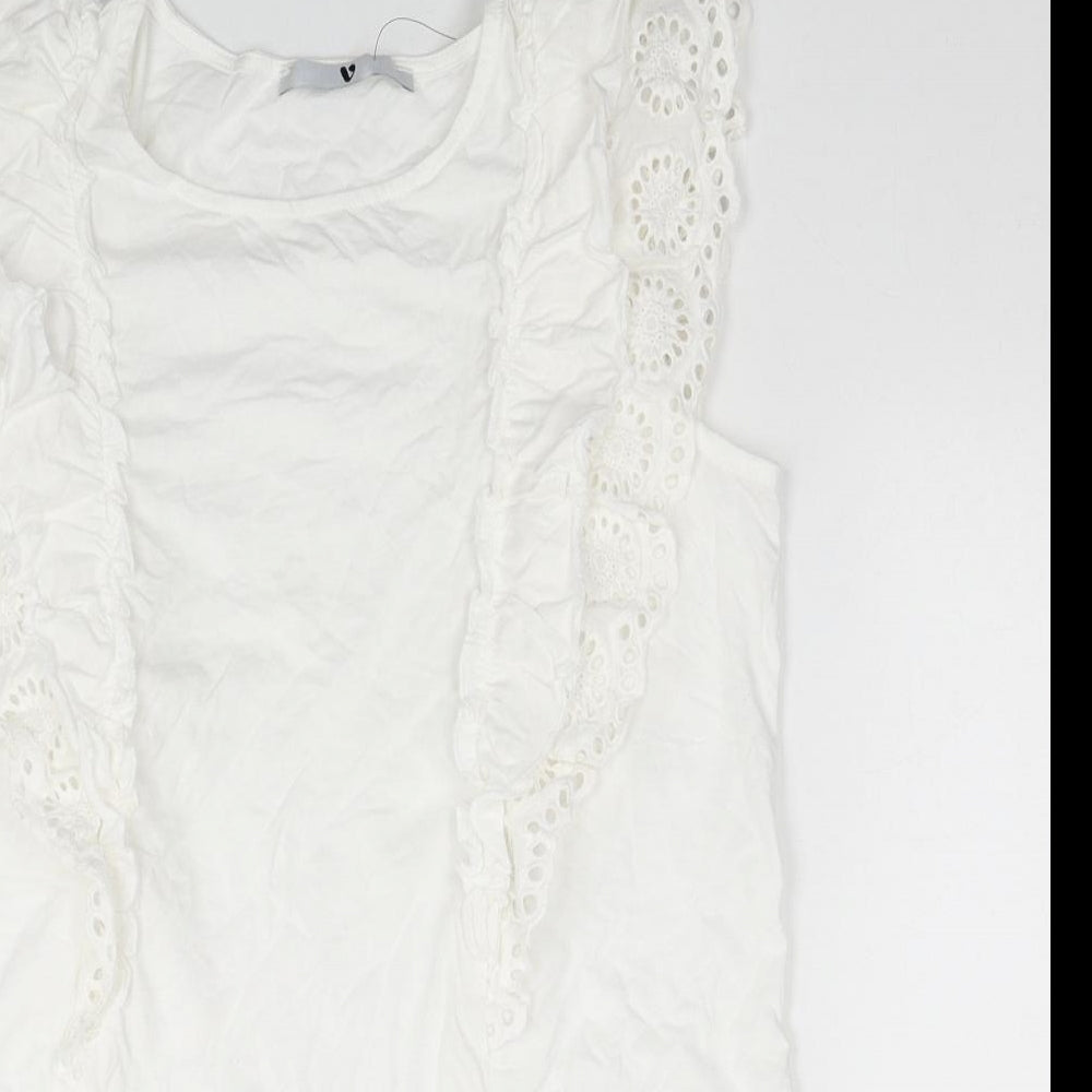 Womens UK Size 14 Very White Basic T-Shirt