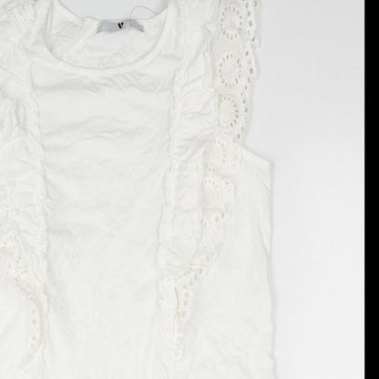 Womens UK Size 14 Very White Basic T-Shirt