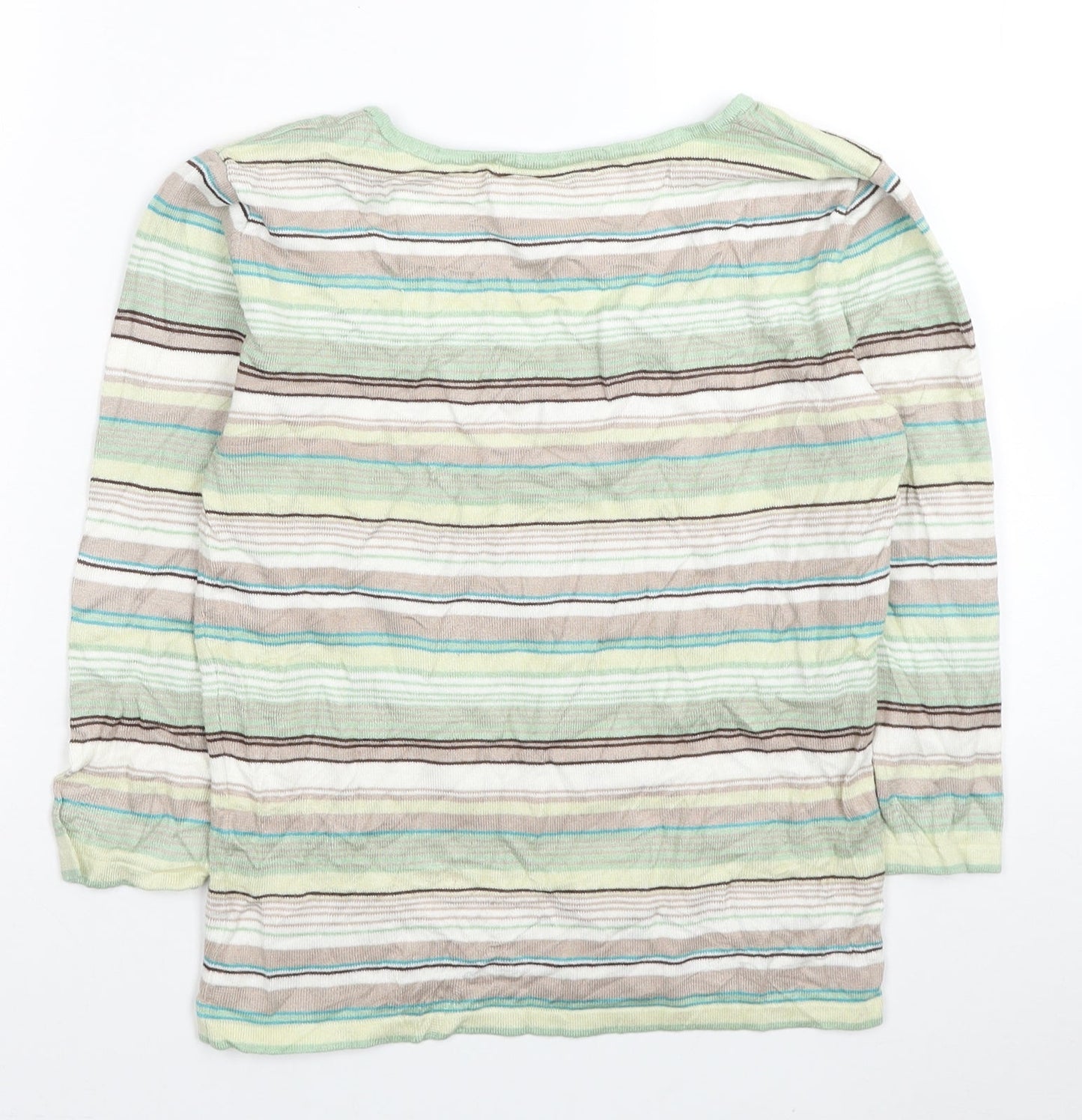 George Womens Multicoloured Scoop Neck Striped Viscose Pullover Jumper Size 12