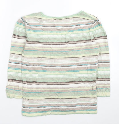 George Womens Multicoloured Scoop Neck Striped Viscose Pullover Jumper Size 12