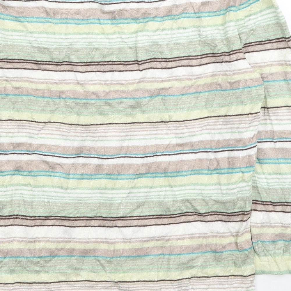 George Womens Multicoloured Scoop Neck Striped Viscose Pullover Jumper Size 12