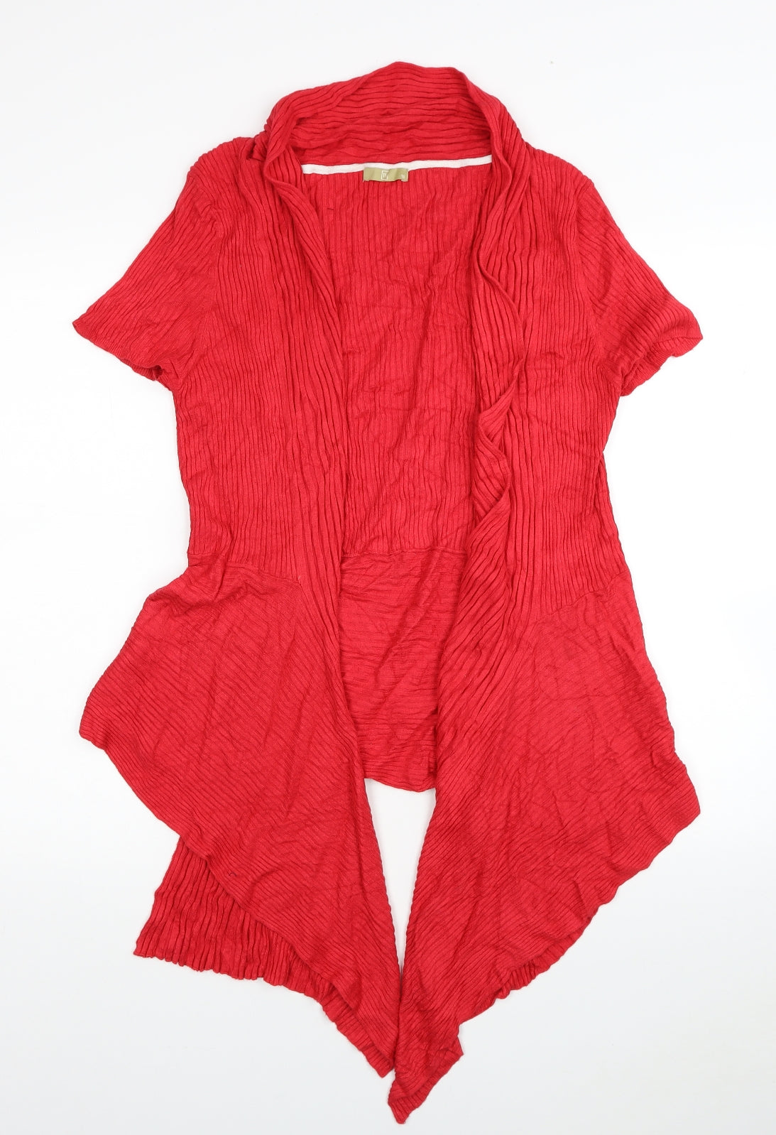 TU Womens Red V-Neck Viscose Wrap Jumper Size 18 - Asymmetric Ribbed