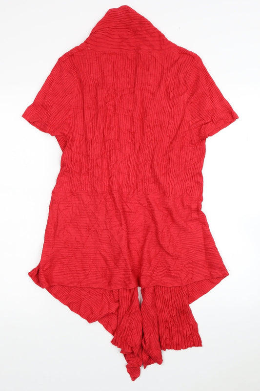 TU Womens Red V-Neck Viscose Wrap Jumper Size 18 - Asymmetric Ribbed