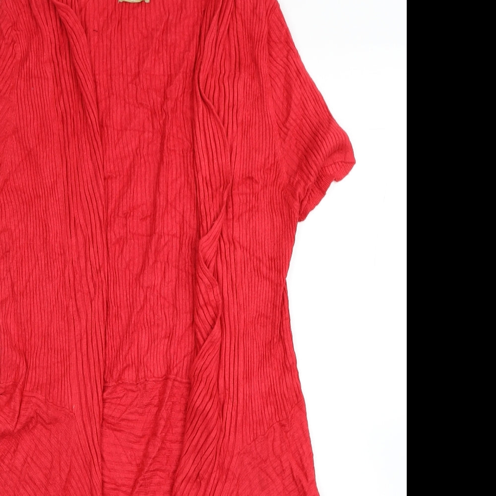 TU Womens Red V-Neck Viscose Wrap Jumper Size 18 - Asymmetric Ribbed