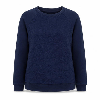 TU Womens Blue Floral Cotton Pullover Sweatshirt Size 10 Pullover