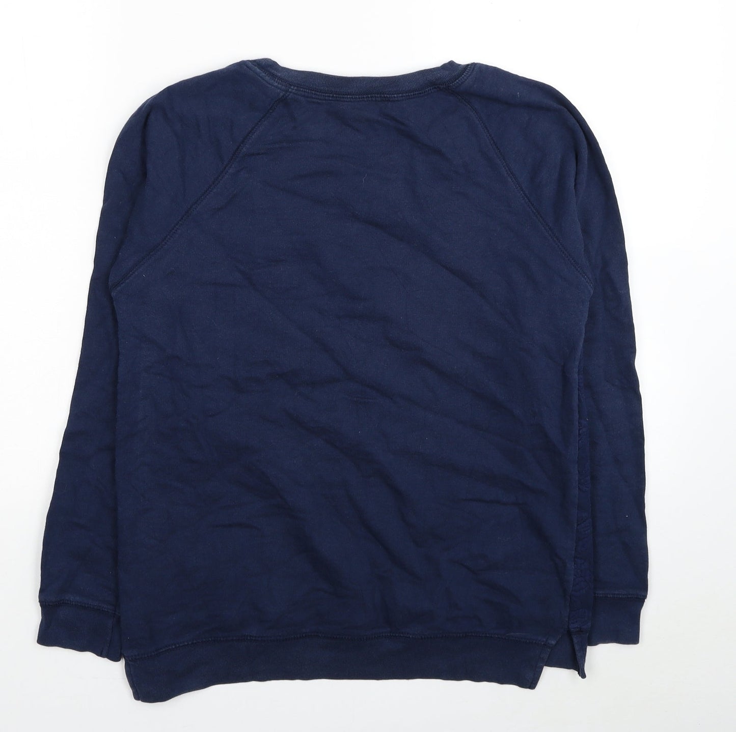 TU Womens Blue Floral Cotton Pullover Sweatshirt Size 10 Pullover