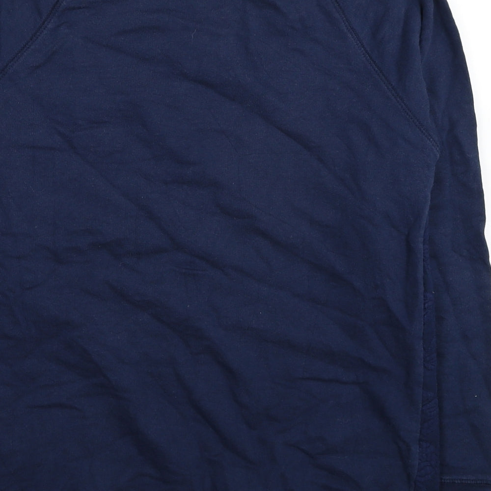TU Womens Blue Floral Cotton Pullover Sweatshirt Size 10 Pullover