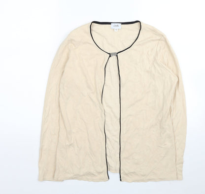 Lavelle Womens Beige Round Neck Viscose Shrug Jumper Size 12