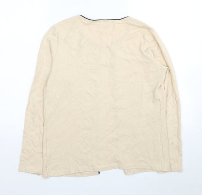 Lavelle Womens Beige Round Neck Viscose Shrug Jumper Size 12
