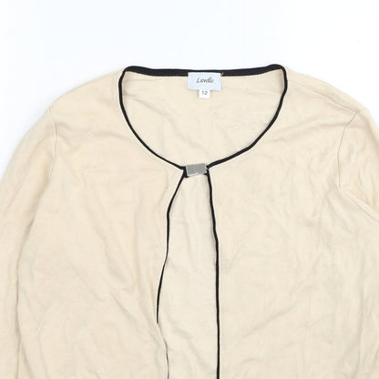 Lavelle Womens Beige Round Neck Viscose Shrug Jumper Size 12
