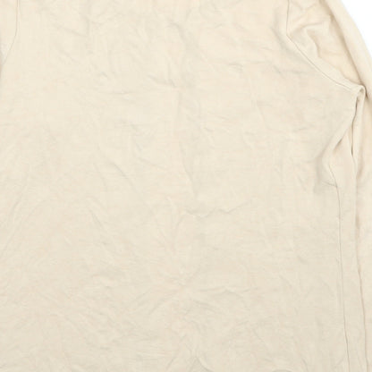 Lavelle Womens Beige Round Neck Viscose Shrug Jumper Size 12