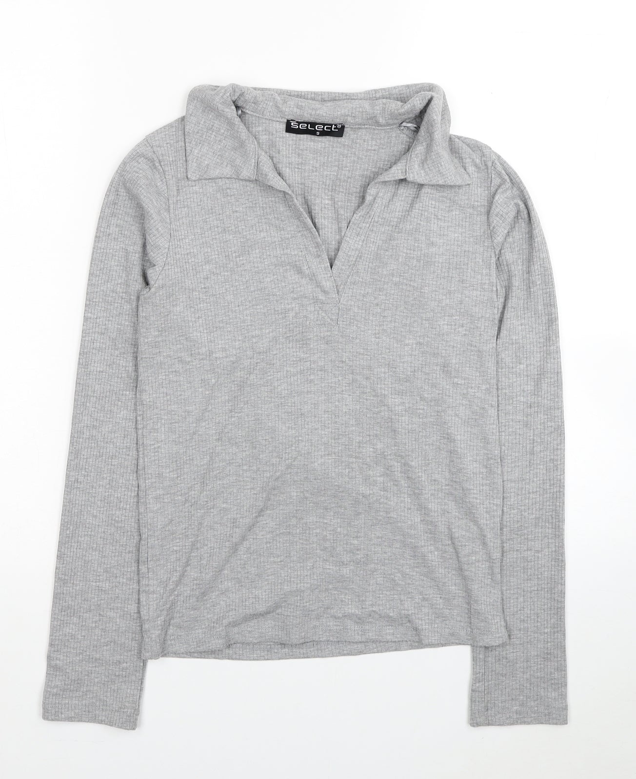 Womens UK Size S Select Grey Jersey Polo