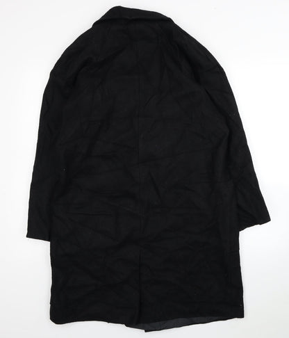 Preworn Womens Black Pea Coat Coat Size 12 Button