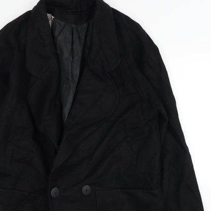 Preworn Womens Black Pea Coat Coat Size 12 Button