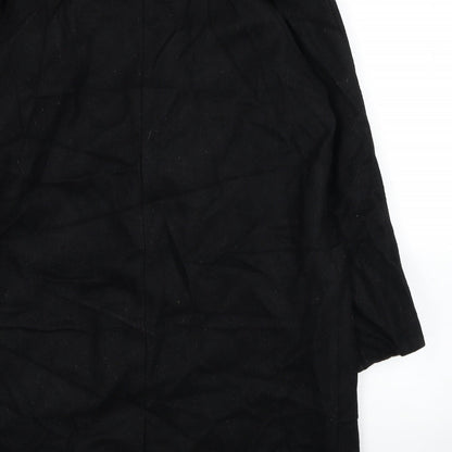 Preworn Womens Black Pea Coat Coat Size 12 Button