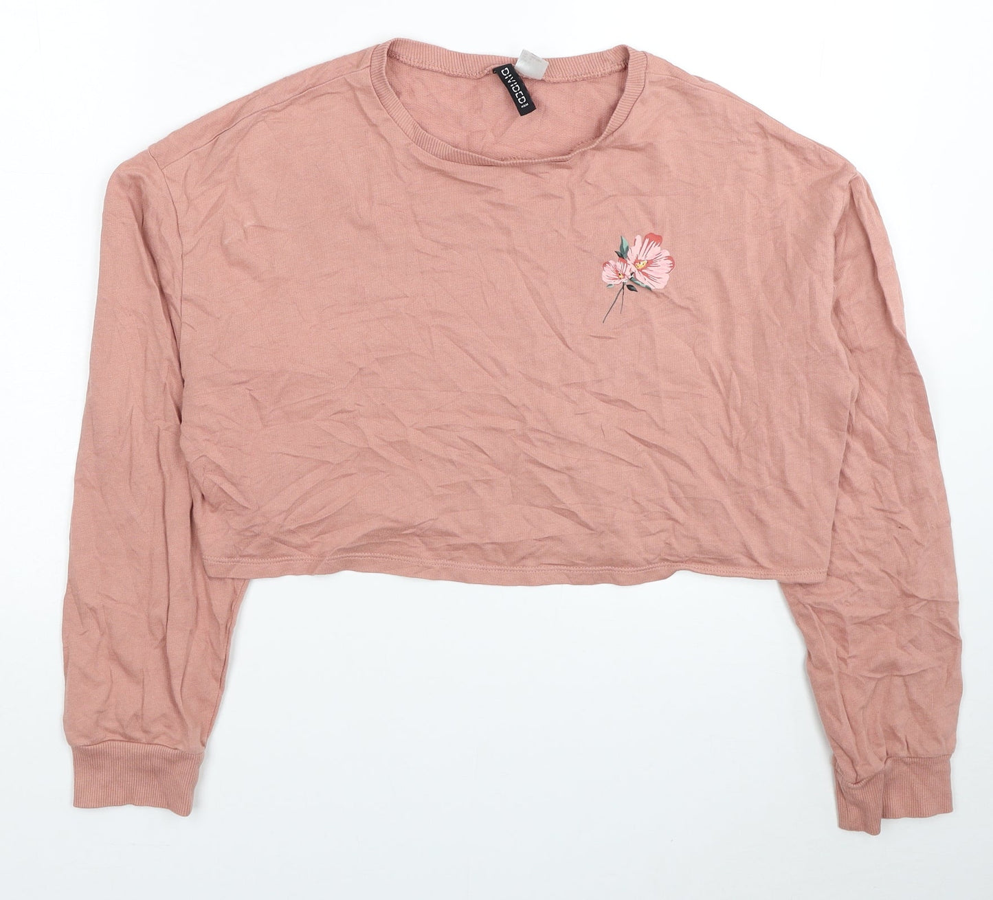 Womens UK Size S Divided by H&M Pink Pullover Sweatshirt