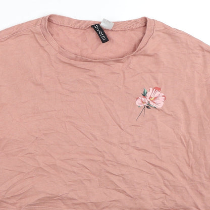 Womens UK Size S Divided by H&M Pink Pullover Sweatshirt