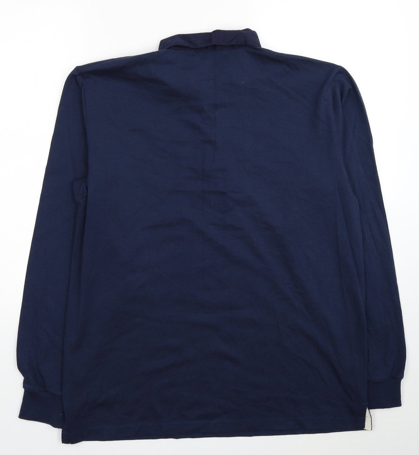 South Bay Mens Blue Colourblock Cotton Polo Size M Collared Pullover