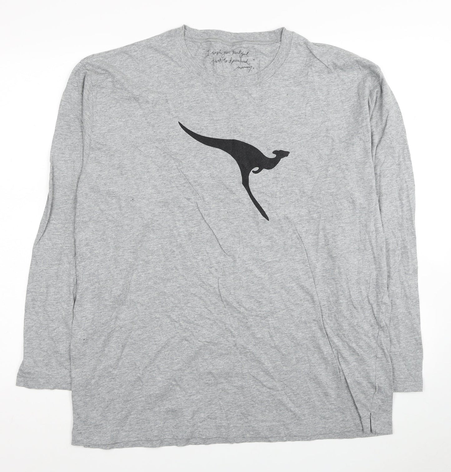 Morrissey Womens Grey Cotton Basic T-Shirt Size M Round Neck - Size M/L
