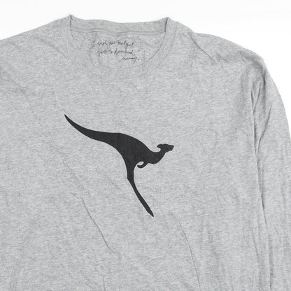 Morrissey Womens Grey Cotton Basic T-Shirt Size M Round Neck - Size M/L
