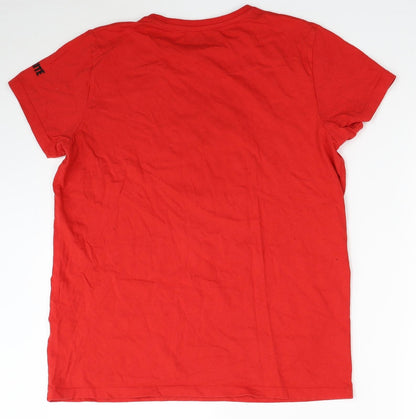 Fortnite Boys Red Cotton Basic T-Shirt Size XL Round Neck Pullover - Fortnite Mask