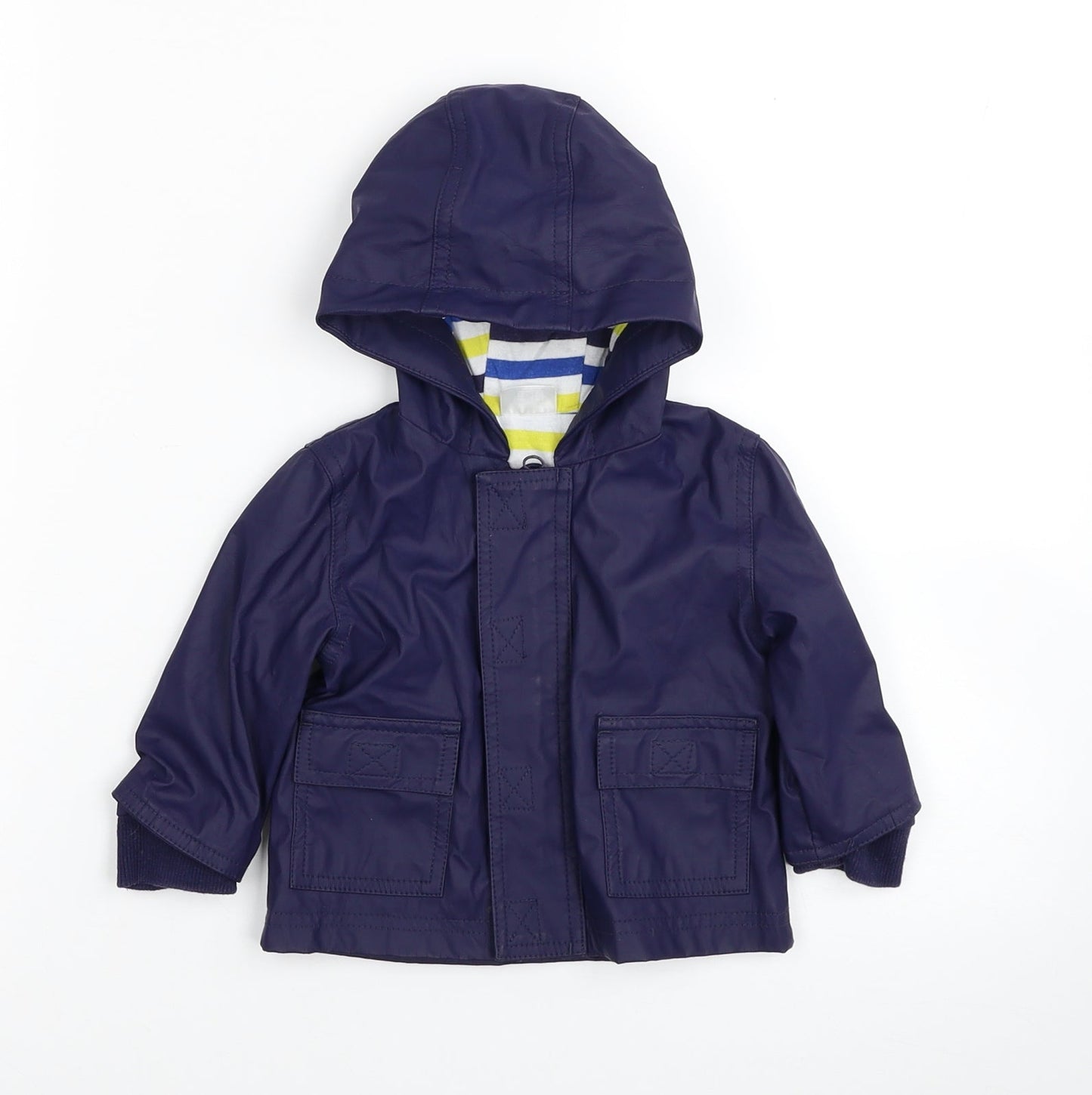 F&F Girls Purple Rain Coat Jacket Size 3-6 Months Zip