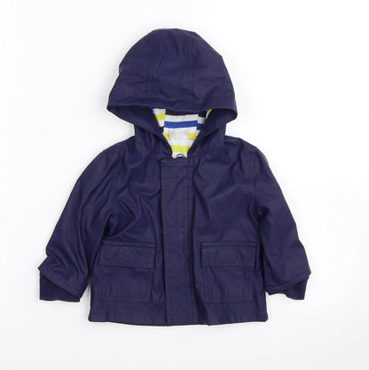 F&F Girls Purple Rain Coat Jacket Size 3-6 Months Zip