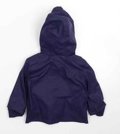 F&F Girls Purple Rain Coat Jacket Size 3-6 Months Zip
