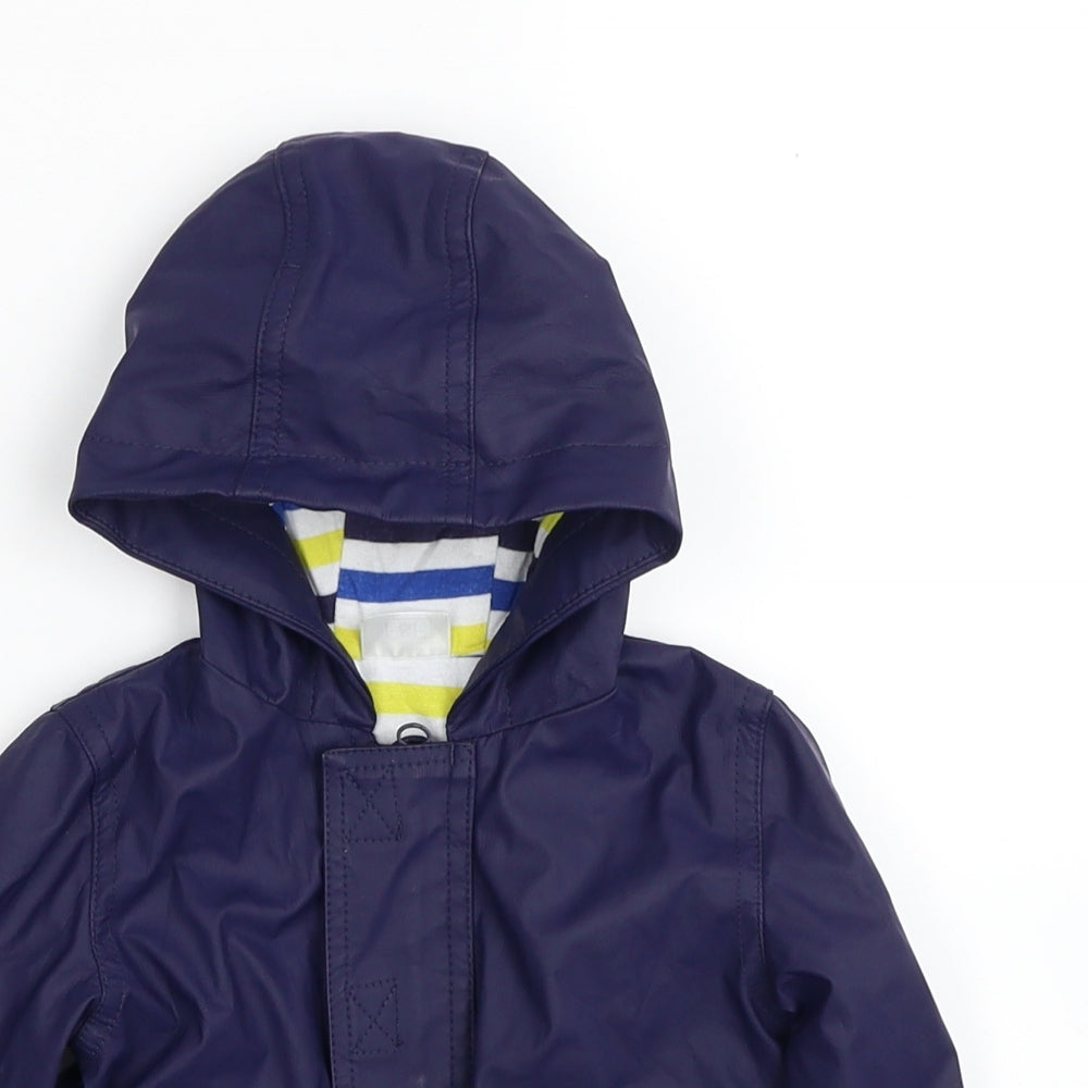 F&F Girls Purple Rain Coat Jacket Size 3-6 Months Zip