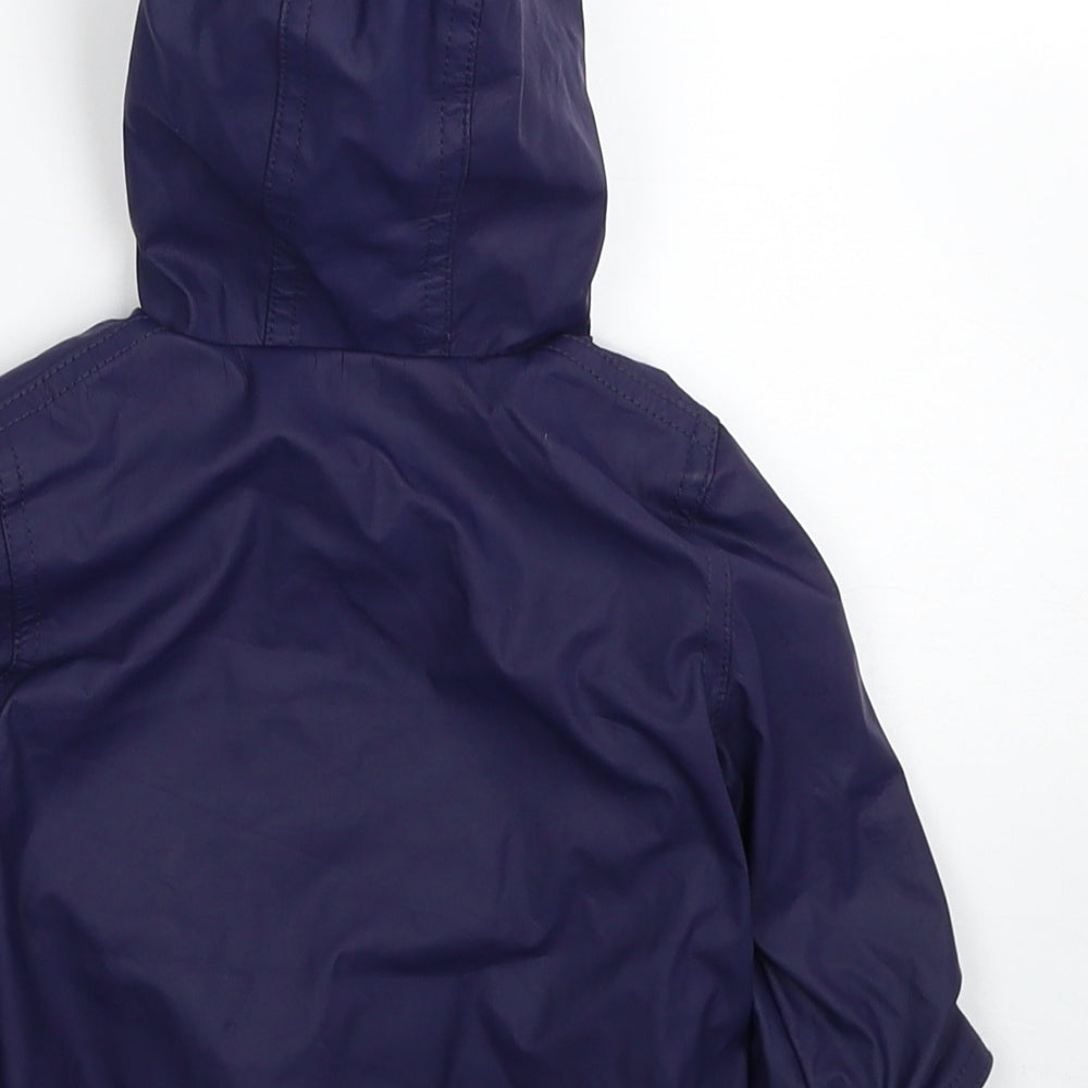 F&F Girls Purple Rain Coat Jacket Size 3-6 Months Zip