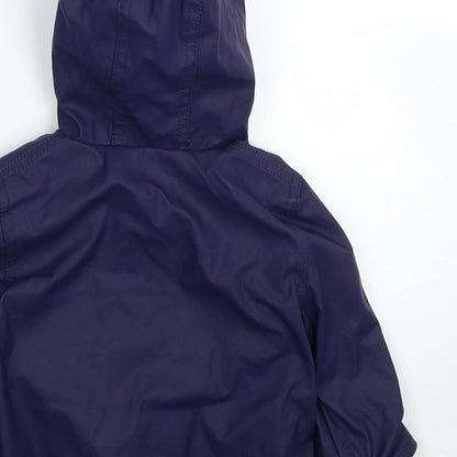 F&F Girls Purple Rain Coat Jacket Size 3-6 Months Zip