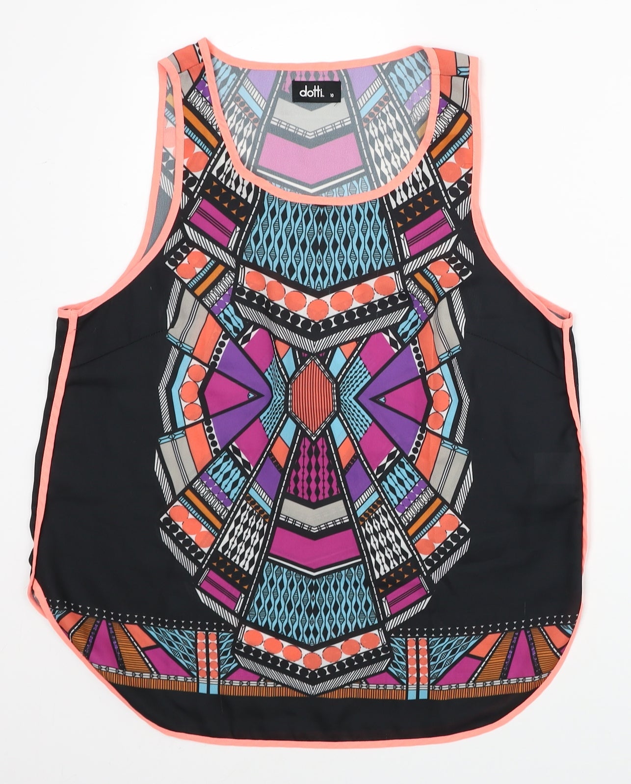 Womens UK Size 10 Dotti Multicoloured Basic Tank