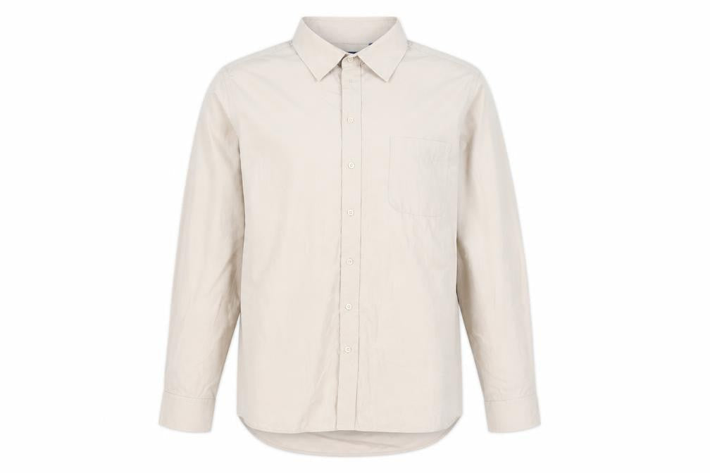 Mens UK Size 49 Mansize Beige  Button-Up Long Sleeve Casual Shirt