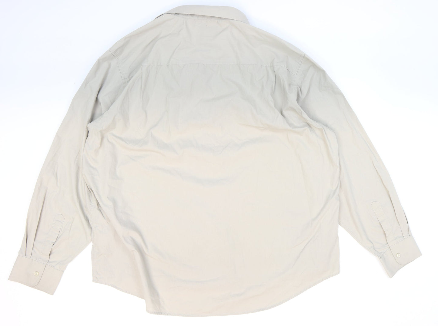 Mens UK Size 49 Mansize Beige  Button-Up Long Sleeve Casual Shirt