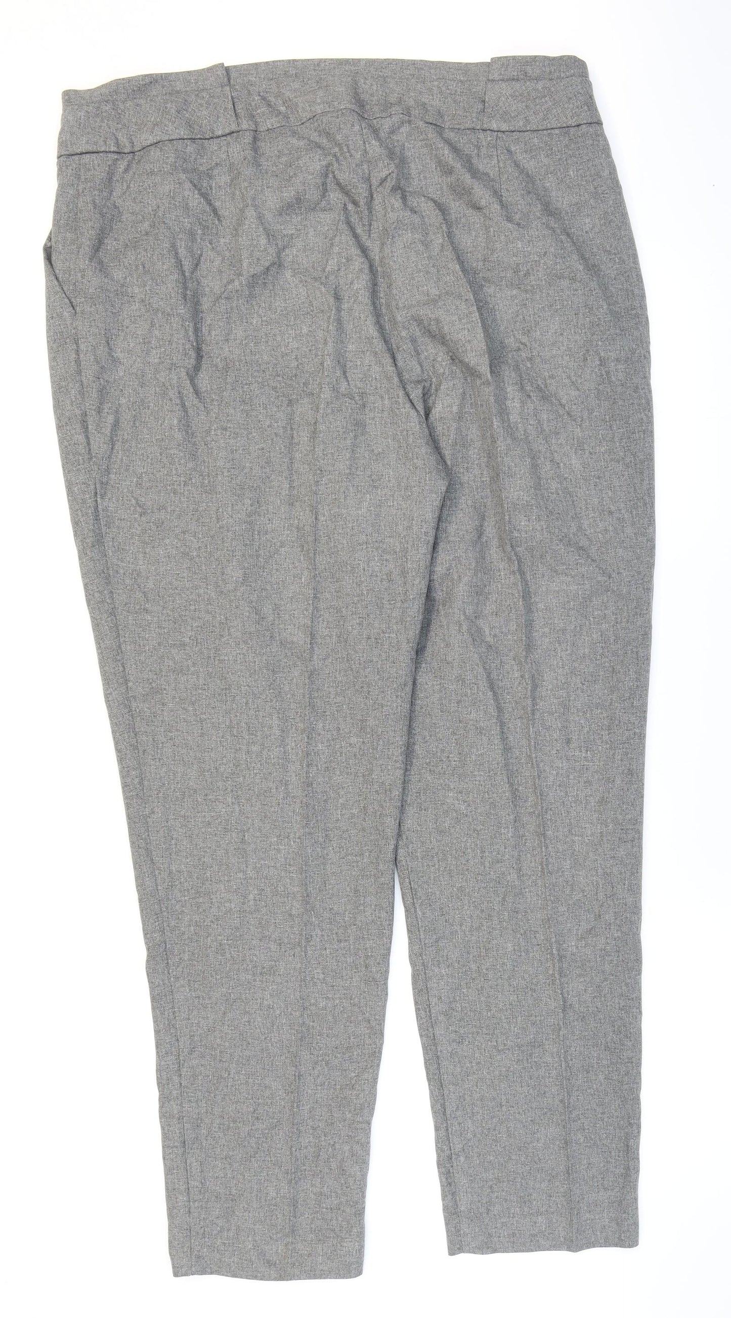 George Womens Grey Polyester Carrot Trousers Size 16 L28 in Regular Zip