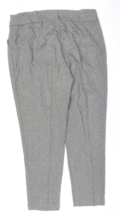 George Womens Grey Polyester Carrot Trousers Size 16 L28 in Regular Zip